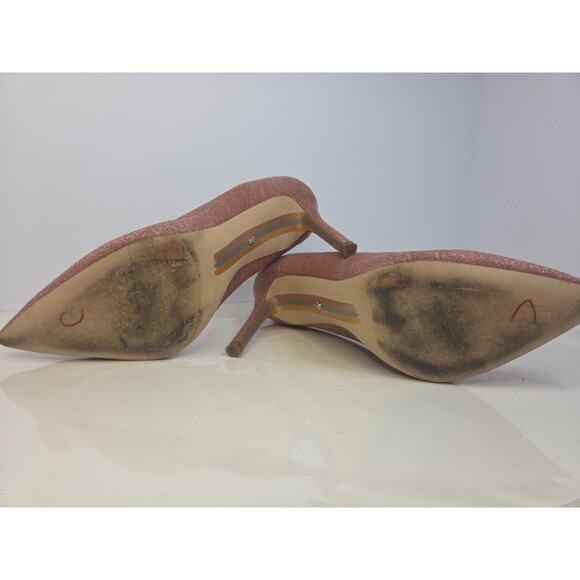 Sam Edelman Rose Sparkle Pointed Toe Barbie Stiletto Pumps Sz 8.5 Hoco Formal - Picture 8 of 9